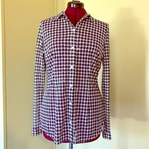 Sheer Cabi long sleeve button up top